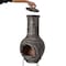 Vintiquewise Outdoor Stoney Grey Clay Chimenea Scribbled Design Fire Pit with Metal Stand QI004352 - alternate 7